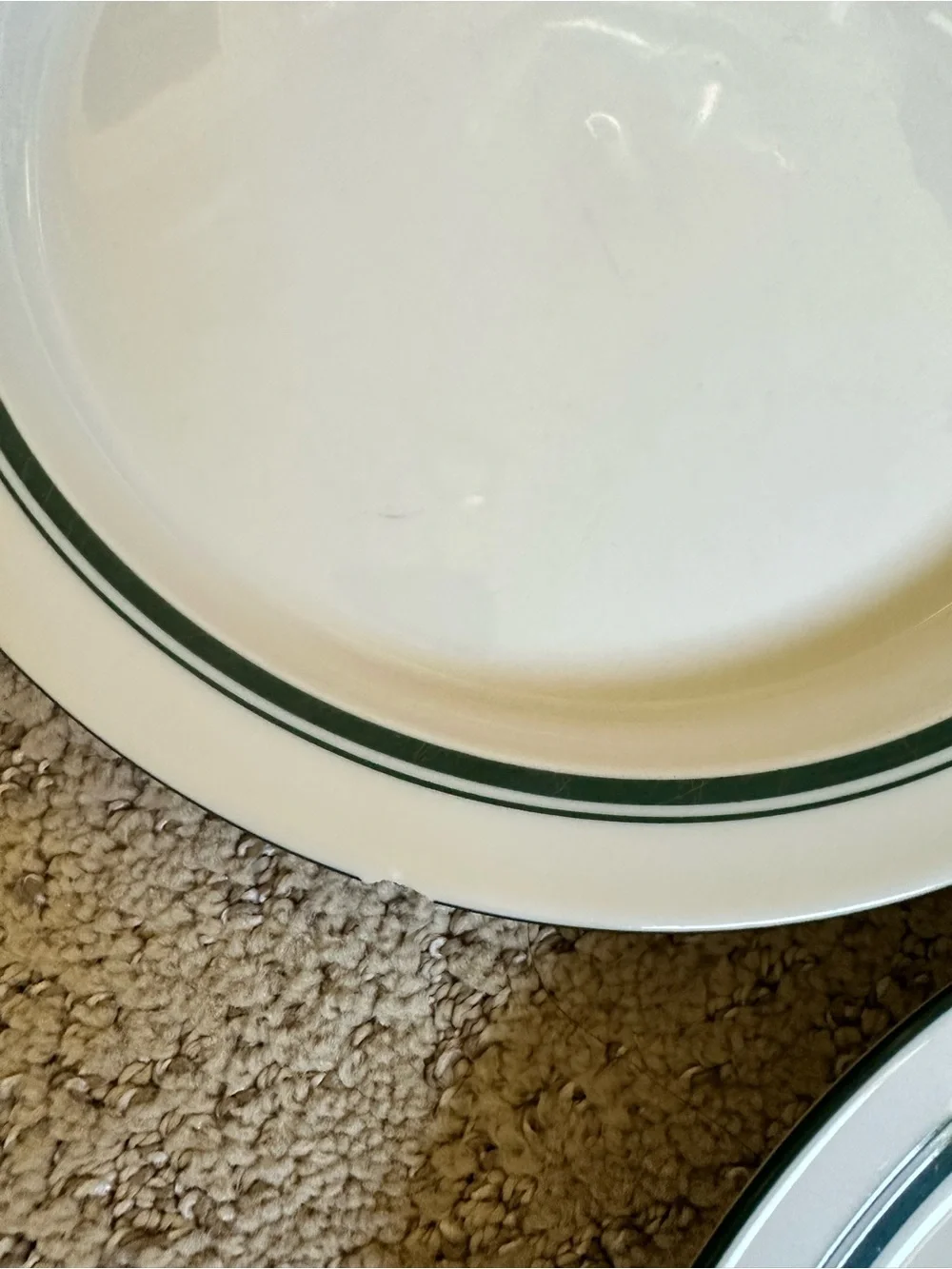 Lot of 6 Dansk Bistro Christianshavn Green Rimmed Salad Plates, 3 chipped as is